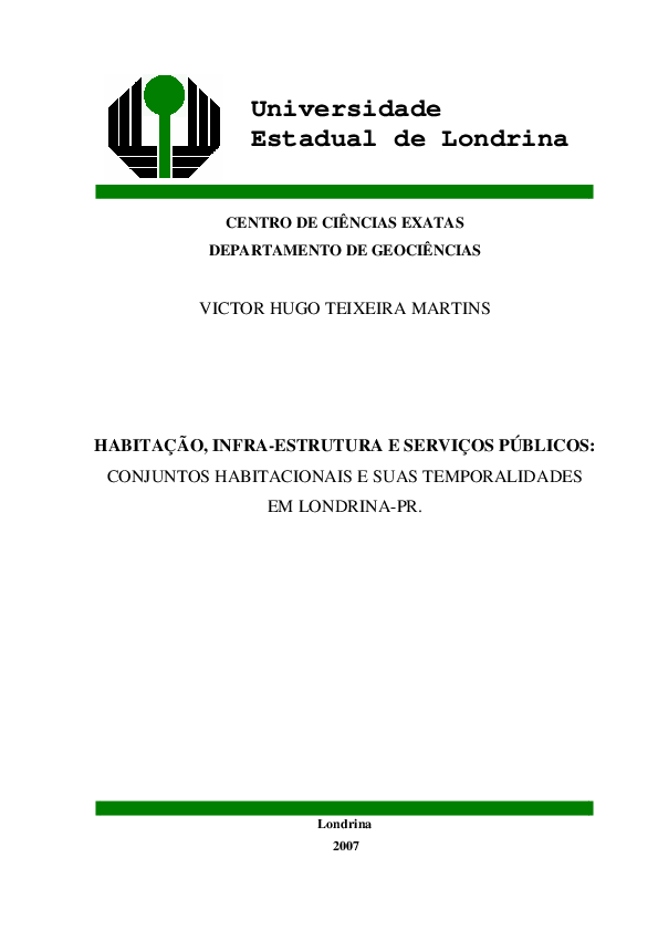 (PDF) Habitação, infra-estrutura e serviços públicos : conjuntos ...