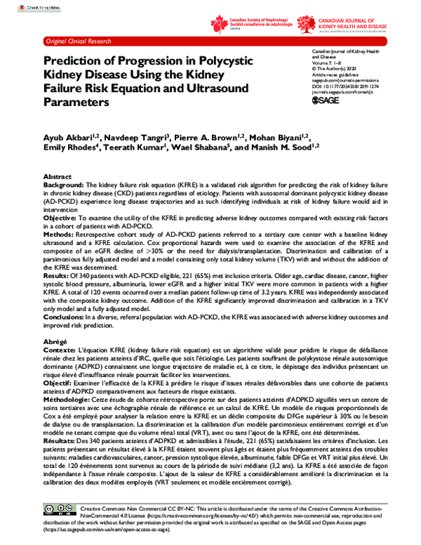 (PDF) Prediction of Progression in Polycystic Kidney Disease Using the ...