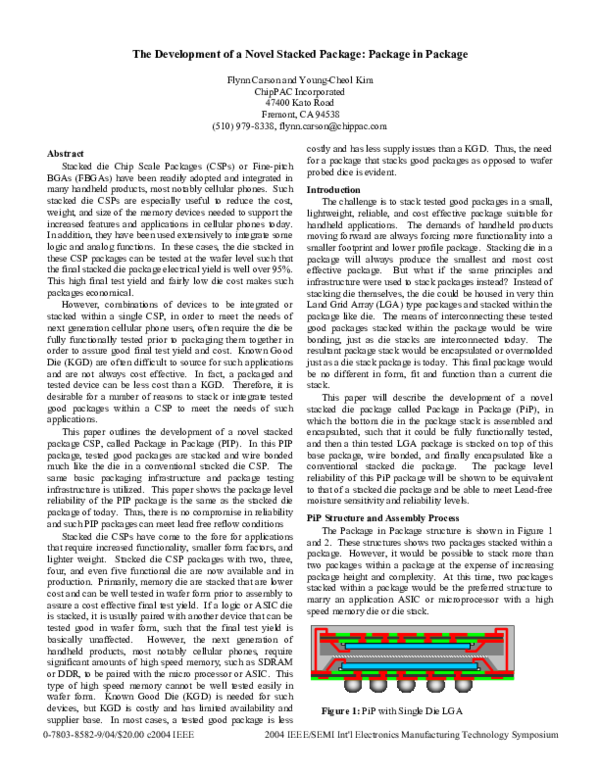 (PDF) The development of a novel stacked package: package in package