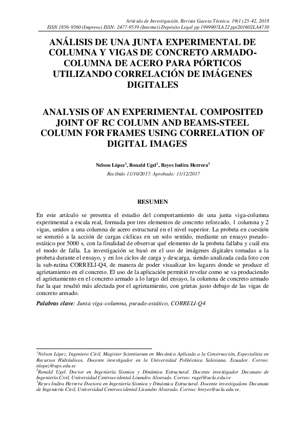 (PDF) Analysis of an experimental composited joint of rc column and ...