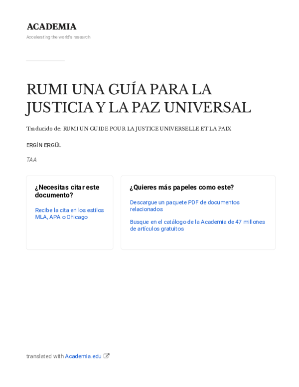 (PDF) RUMI UNA GUÍA PARA LA JUSTICIA Y LA PAZ UNIVERSAL Traducido de ...