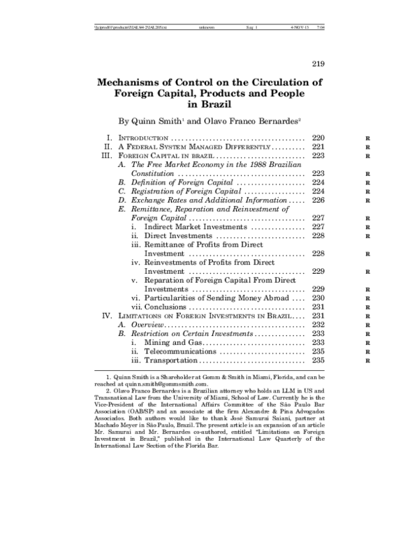 (PDF) Mechanisms of Control on the Circulation of Foreign Capital ...