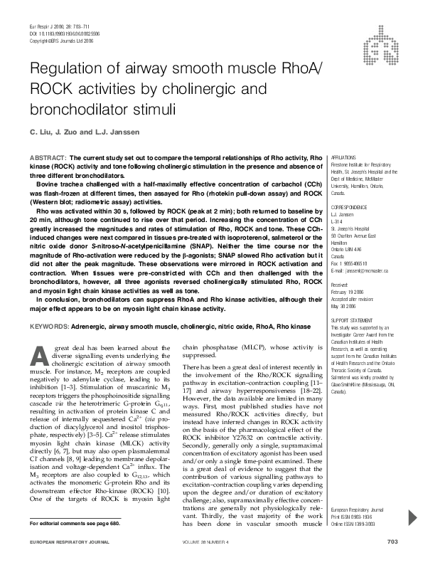 (PDF) Regulation of airway smooth muscle RhoA/ROCK activities by ...