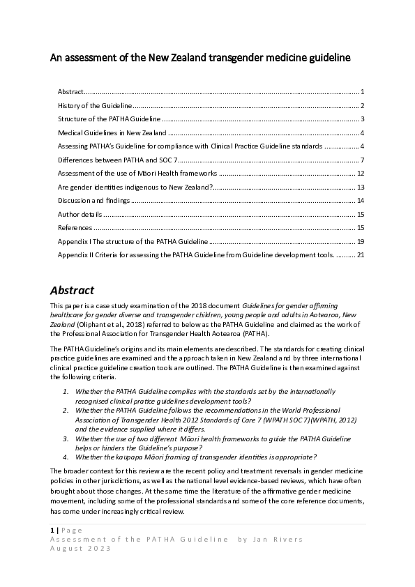 (PDF) Assessment of PATHA'S transgender medicine guideline