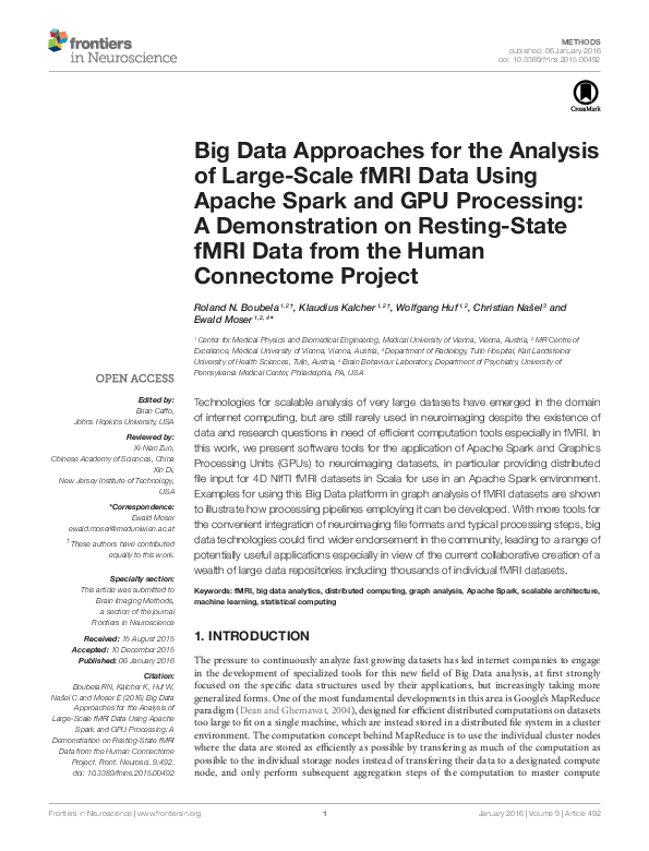 (PDF) Big Data Approaches for the Analysis of Large-Scale fMRI Data ...