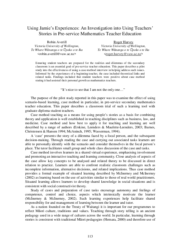 (PDF) Using Jamie's Experiences: An Investigation into Using Teachers ...