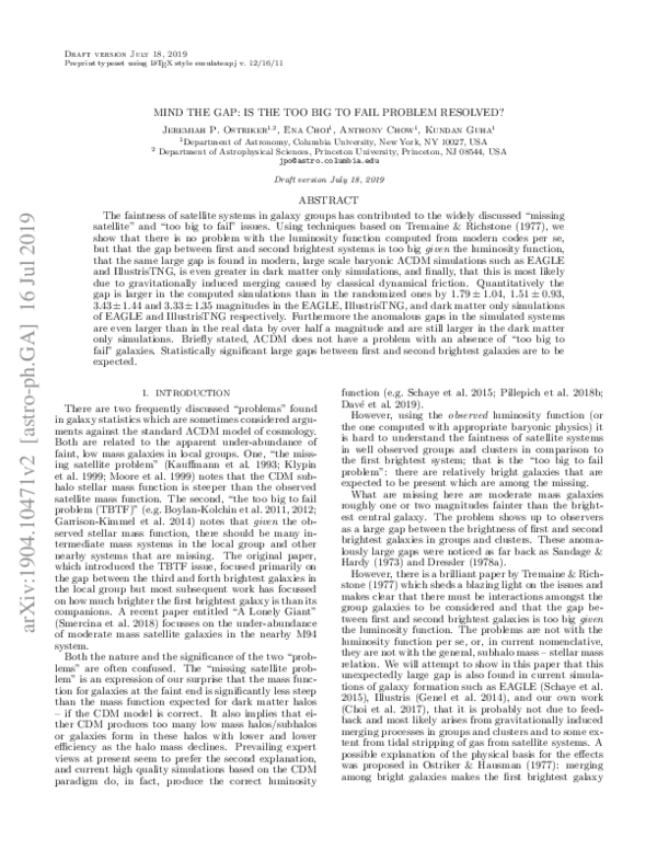 (PDF) Mind the Gap: Is the Too Big to Fail Problem Resolved?