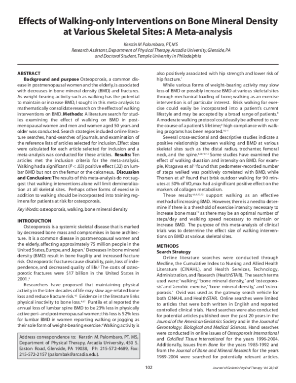 (PDF) Effects of Walking-only Interventions on Bone Mineral Density at ...
