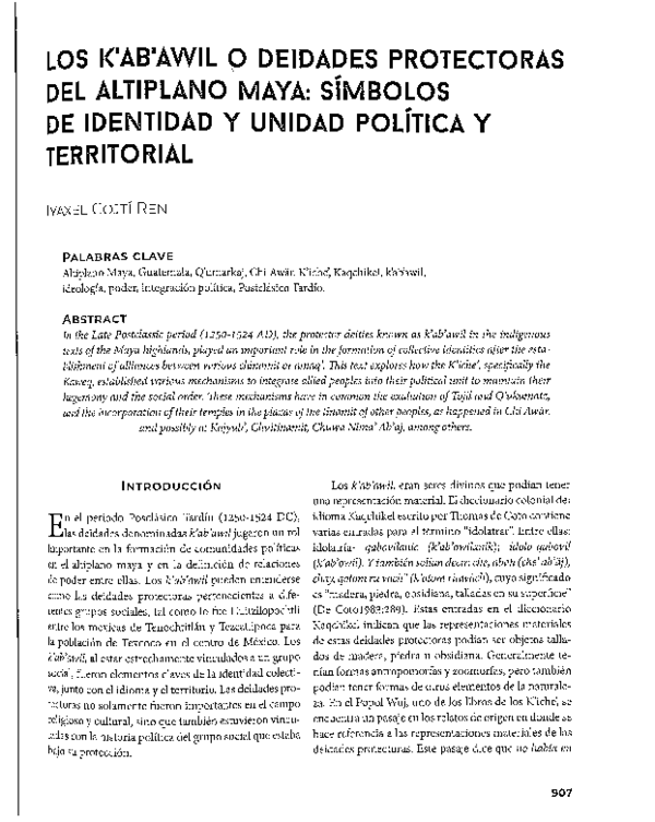 (PDF) Los K'ab'awil o deidades protectoras del altiplano maya: símbolos ...
