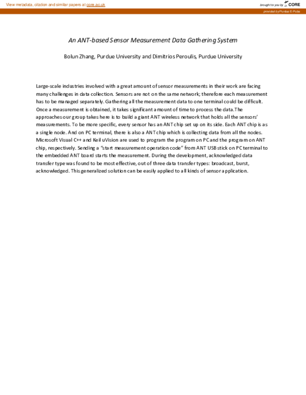 (PDF) An ANT-based Sensor Measurement Data Gathering System