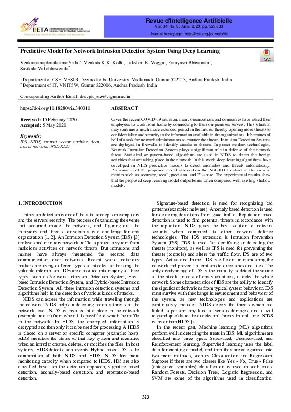 (PDF) Predictive Model for Network Intrusion Detection System Using ...