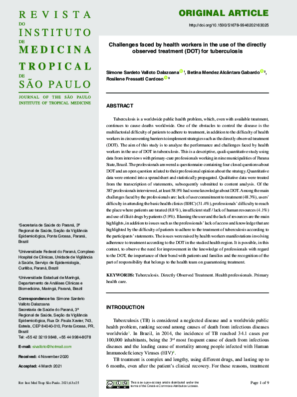 (PDF) Challenges faced by health workers in the use of the directly ...