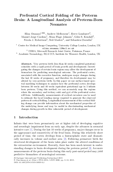 (PDF) Prefrontal Cortical Folding of the Preterm Brain: A Longitudinal ...