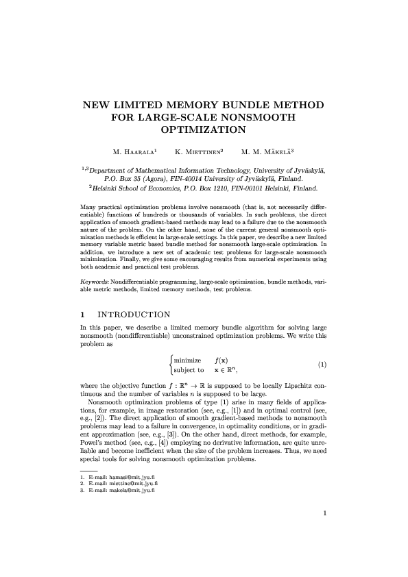 (PDF) New limited memory bundle method for large-scale nonsmooth ...