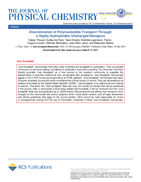 (PDF) Discrimination of Polynucleotide Transport through a Highly ...