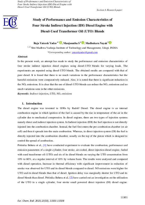 (PDF) Study of Performance and Emission Characteristics of Four Stroke ...
