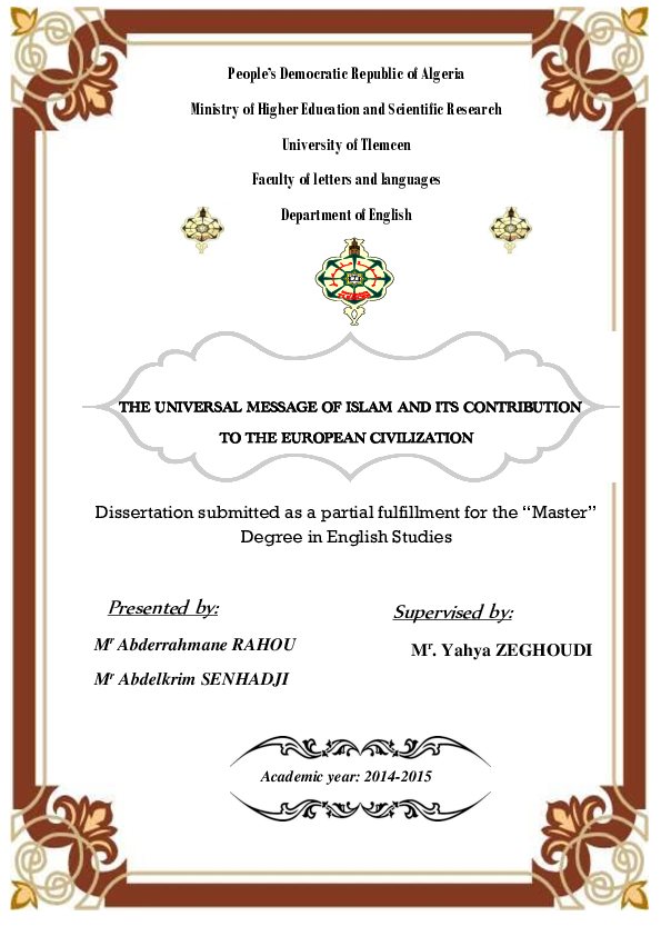 (PDF) The Universal Message of Islam and Its Contribution to the ...