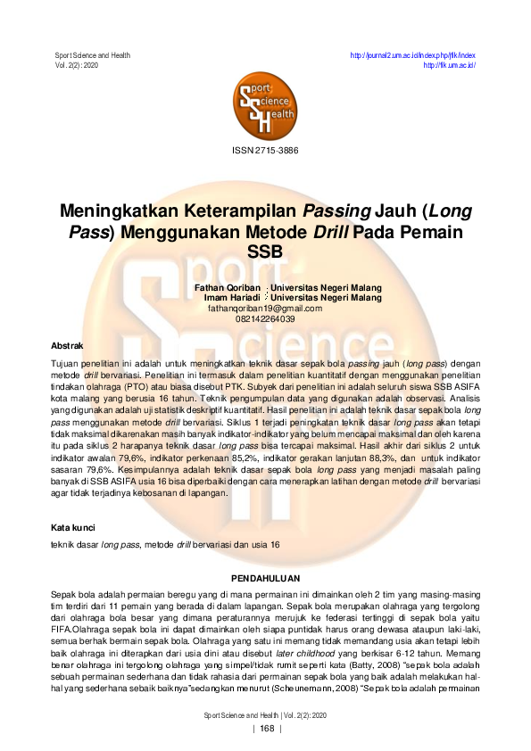 (PDF) Meningkatkan Keterampilan Passing Jauh (Long Pass) Menggunakan ...