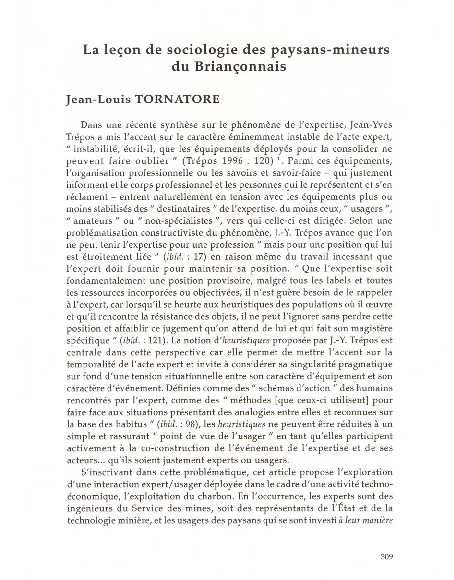 (PDF) La leçon de sociologie des paysans-mineurs du Briançonnais