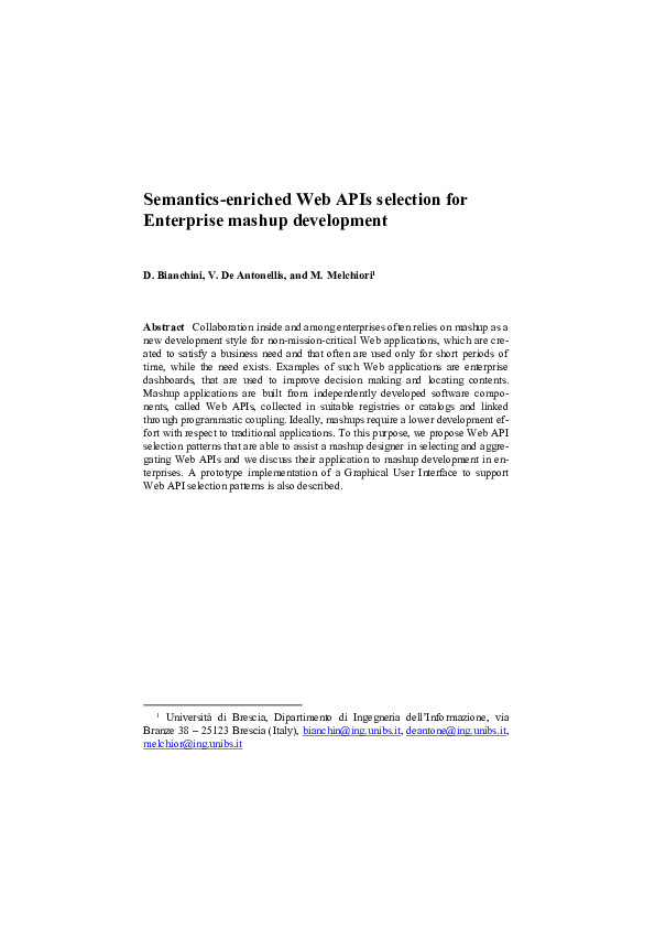 (PDF) Semantics-Enriched Web APIs Selection for Enterprise Mashup ...
