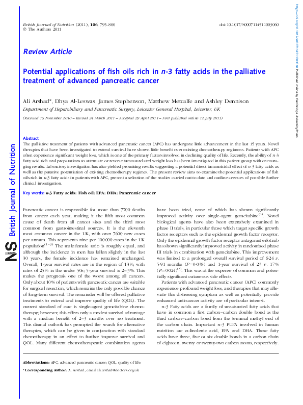 (PDF) Potential applications of fish oils rich in n-3 fatty acids in ...