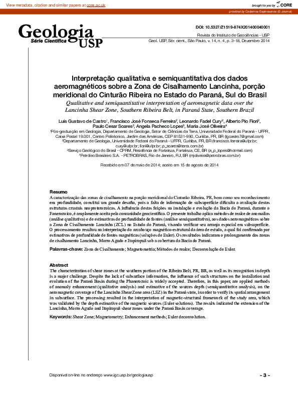 (PDF) Qualitative and semiquantitative interpretation of aeromagnetic ...