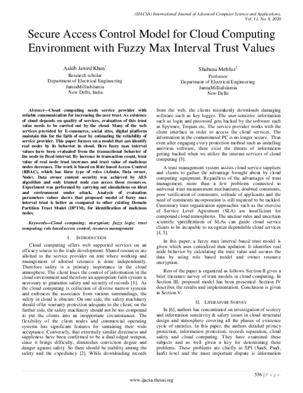 (PDF) Secure Access Control Model for Cloud Computing Environment with ...