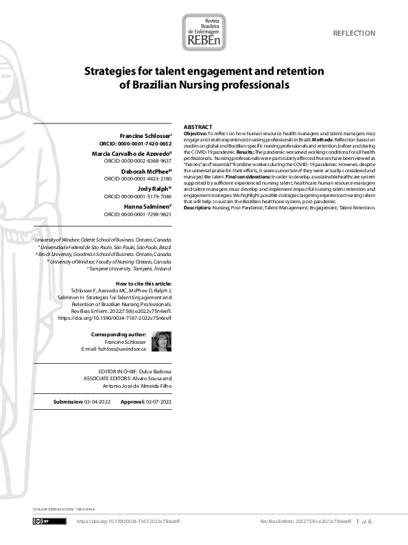 (PDF) Strategies for talent engagement and retention of Brazilian ...