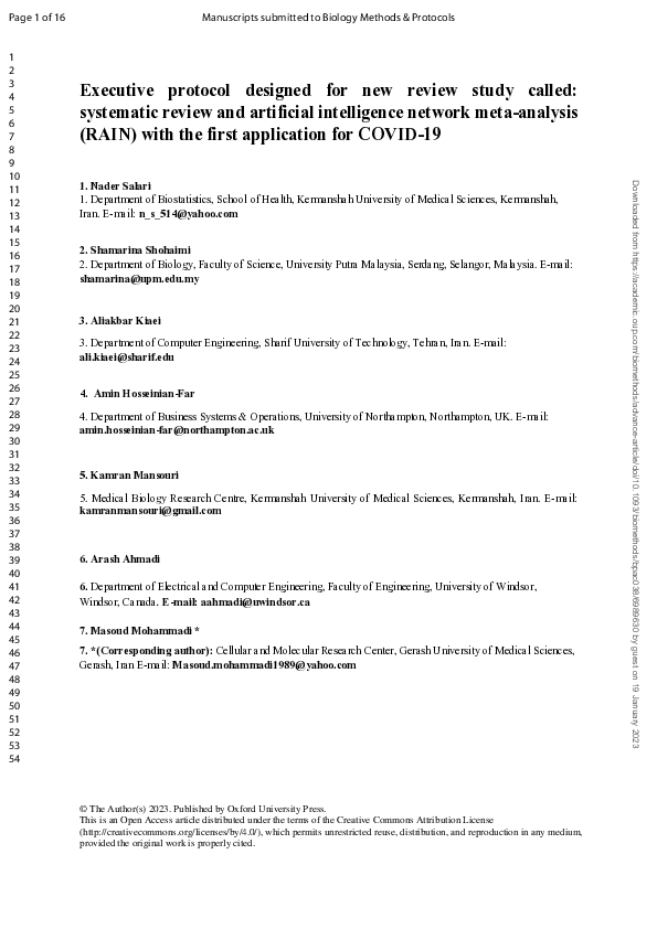 (PDF) Executive protocol designed for new review study called ...