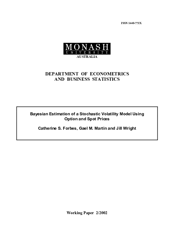 (PDF) Bayesian estimation of stochastic volatility models based on OU ...