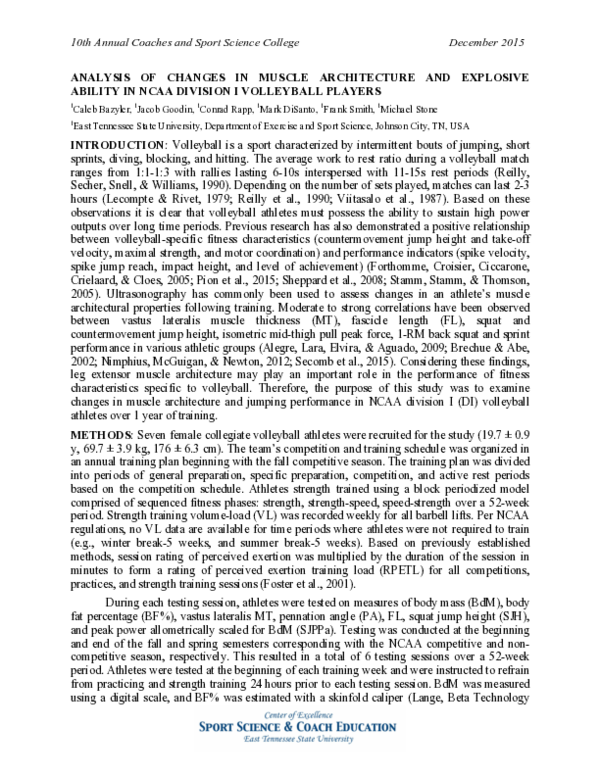 (PDF) Analysis of Changes in Muscle Architecture and Explosive Ability ...