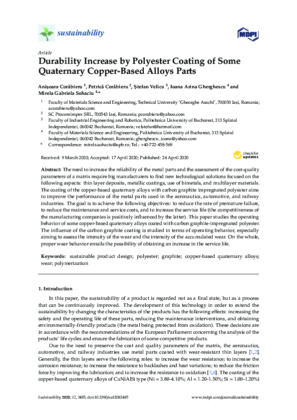 (PDF) Durability Increase by Polyester Coating of Some Quaternary ...