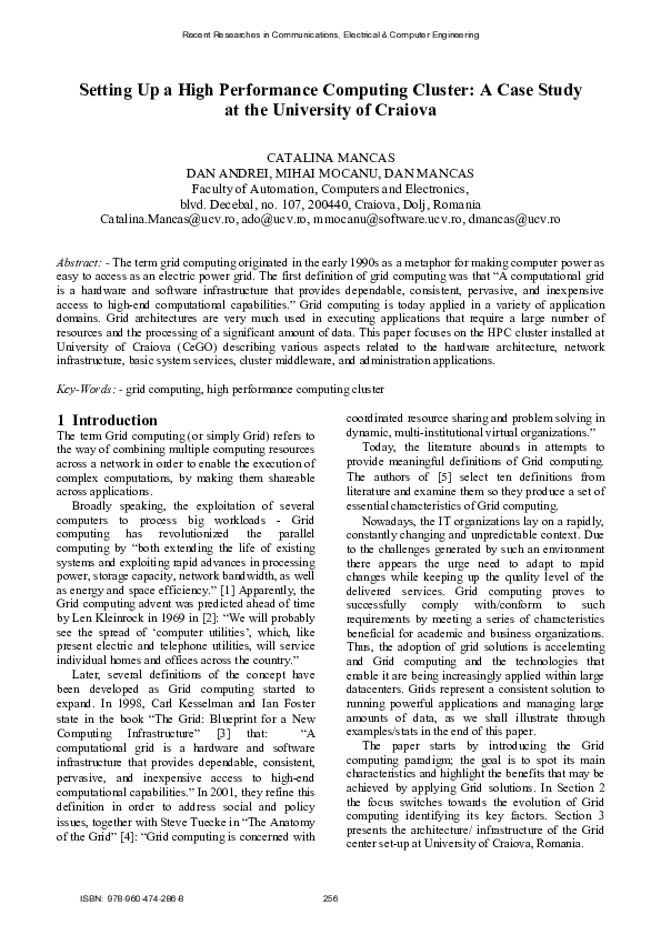 (PDF) Setting up a high performance computing cluster: a case study at ...