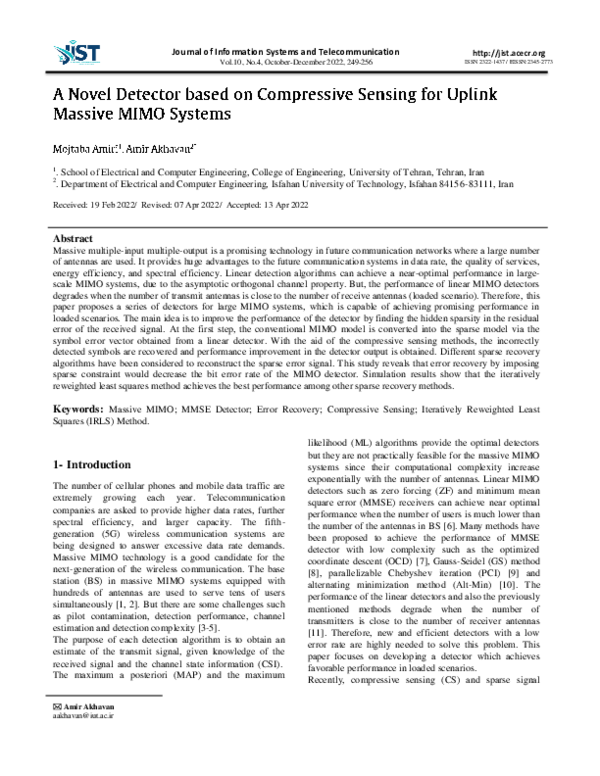 (PDF) A Novel Detector based on Compressive Sensing for Uplink Massive ...