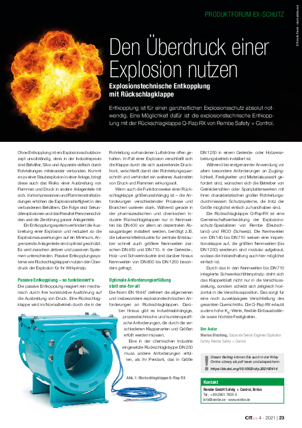 (PDF) Den Überdruck einer Explosion nutzen