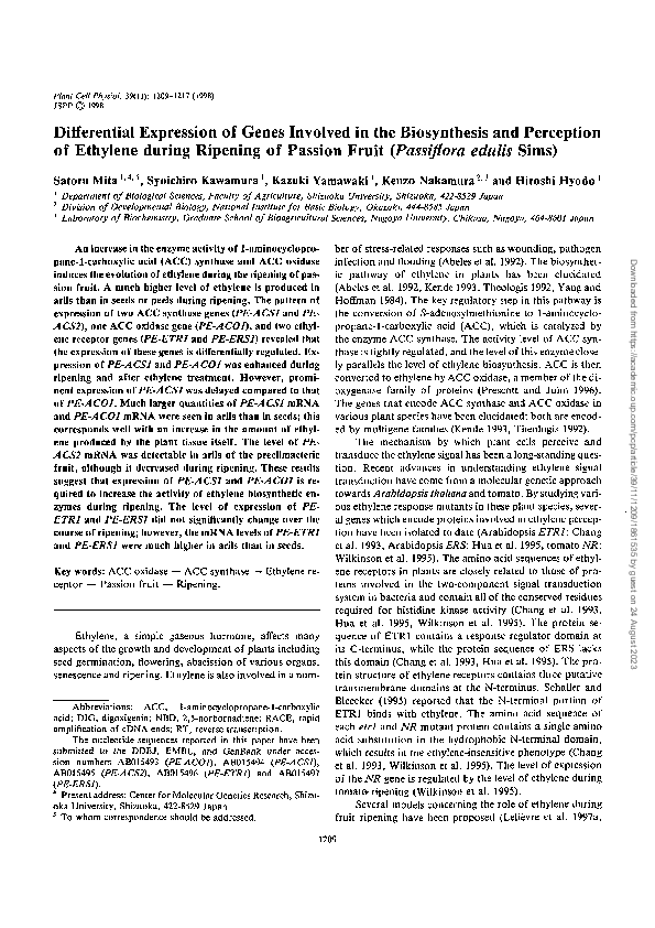 (PDF) Differential Expression of Genes Involved in the Biosynthesis and ...