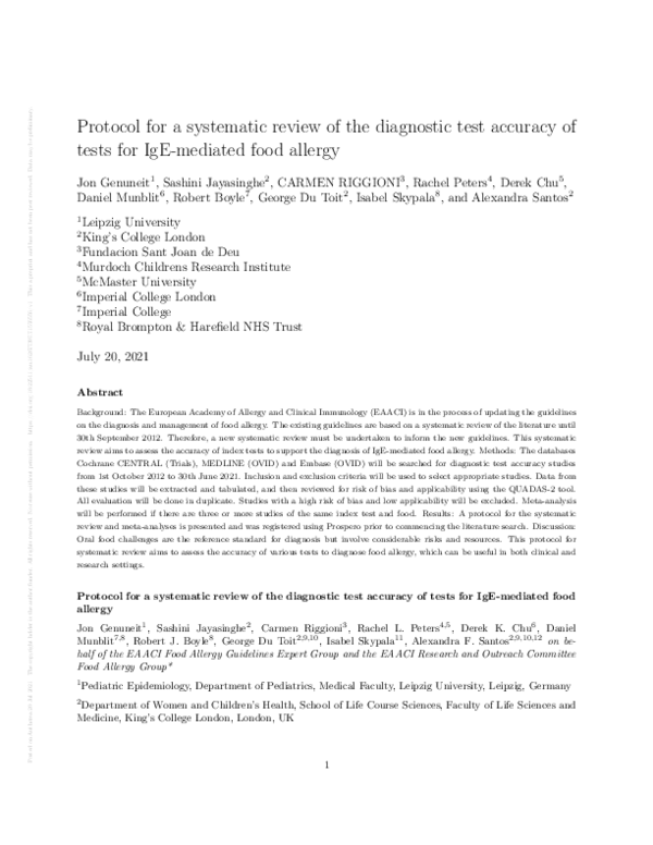(PDF) Protocol for a systematic review of the diagnostic test accuracy ...