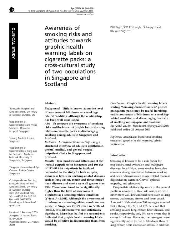 Change In Attitudes Toward Cigarette Use By Program: Middle And High... | Download Scientific