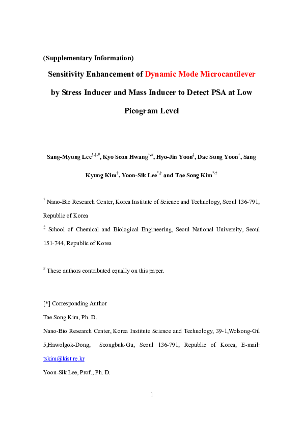 (PDF) Sensitivity enhancement of a dynamic mode microcantilever by ...
