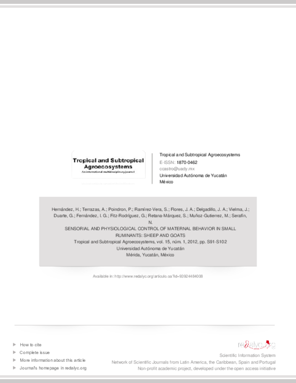 (PDF) Sensorial and Physiological Control of Maternal Behavior in Small ...