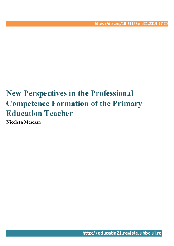 (PDF) New Perspectives in the Professional Competence Formation of the ...
