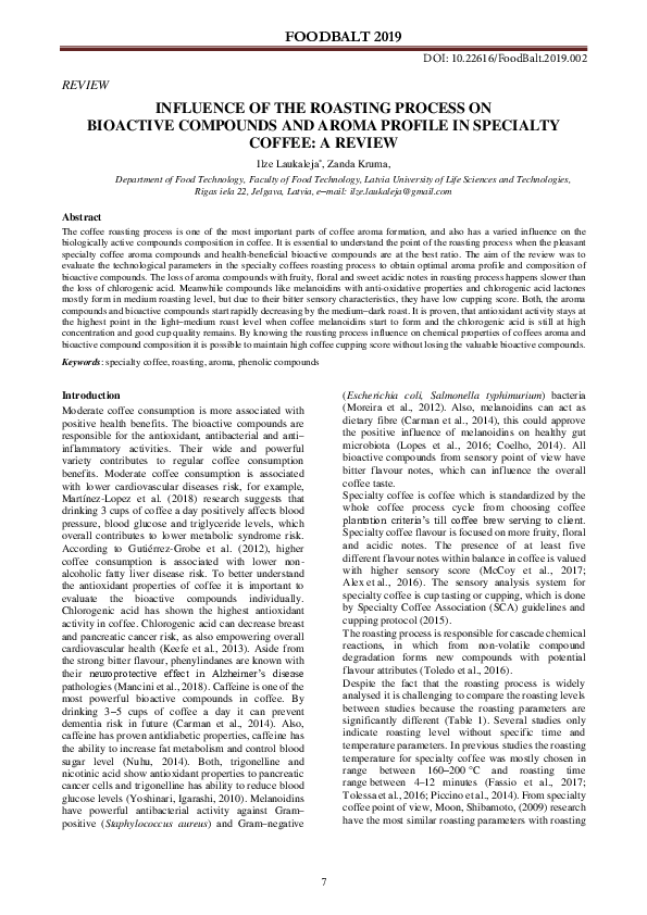 (PDF) Influence of the roasting process on bioactive compounds and ...