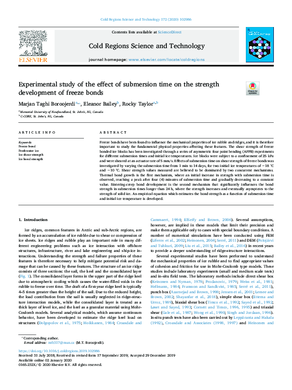 (PDF) Experimental study of the effect of submersion time on the ...