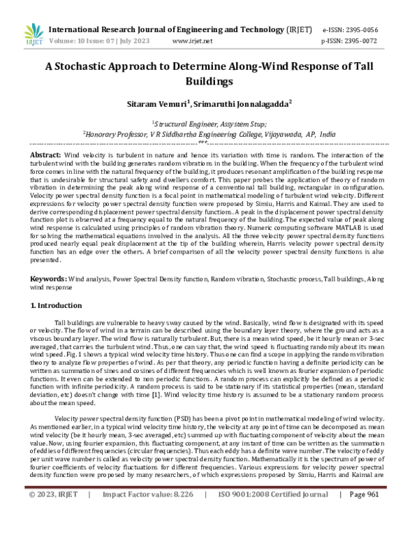 (PDF) A Stochastic Approach to Determine Along-Wind Response of Tall ...