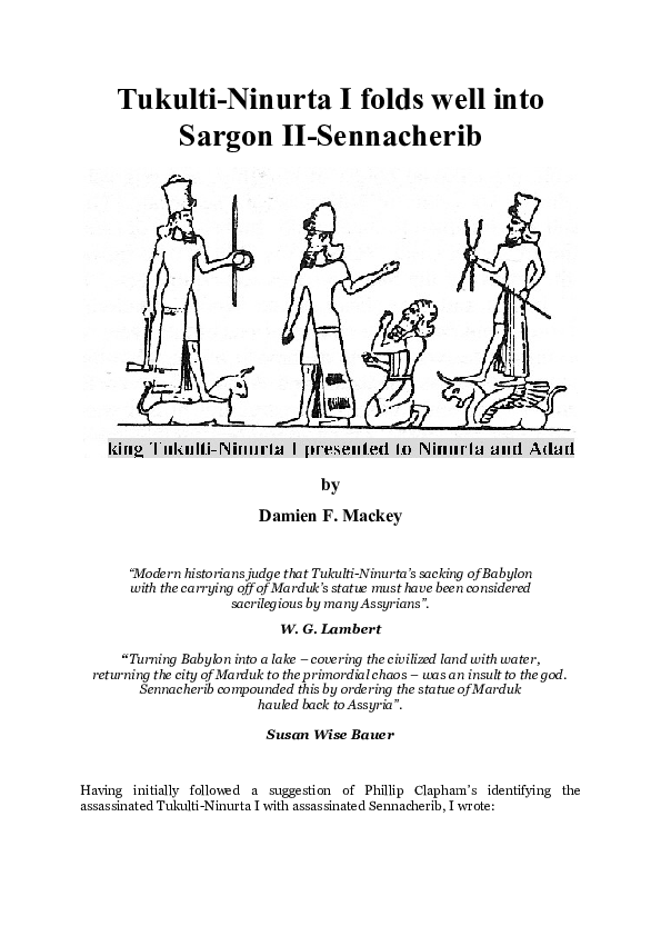 (DOC) TukultiNinurta I folds well into Sargon IISennacherib