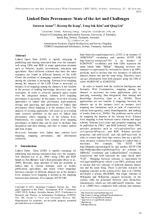 (PDF) Linked Data Provenance: State of the Art and Challenges