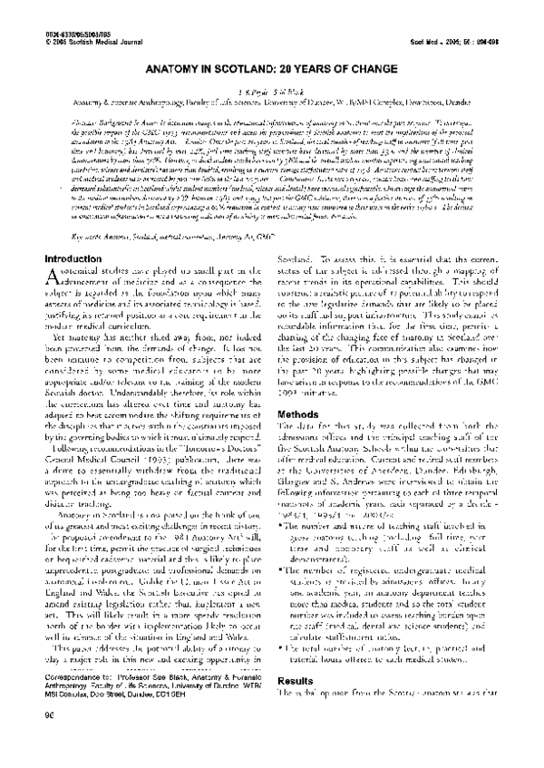 (PDF) Anatomy in Scotland 20 Years of Change Sue Black Academia.edu