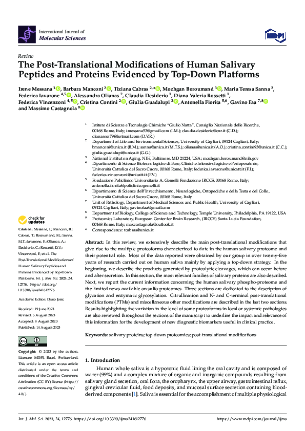 (PDF) The Post-translational Modifications of Human Salivary Peptides ...