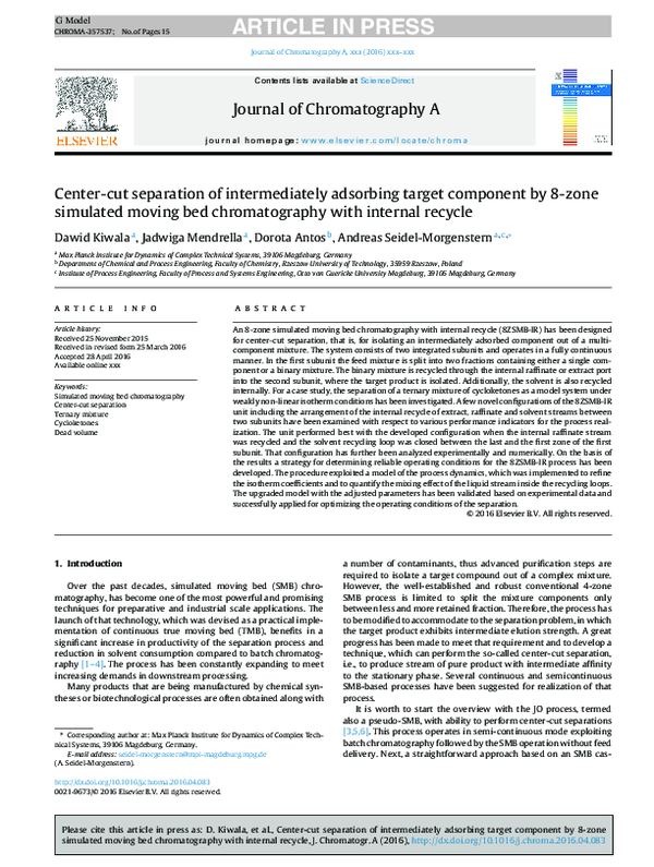(PDF) Center-cut separation of intermediately adsorbing target ...