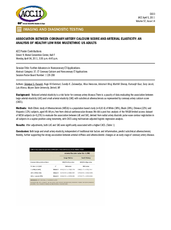 (PDF) Association Between Coronary Artery Calcium Score and Arterial ...